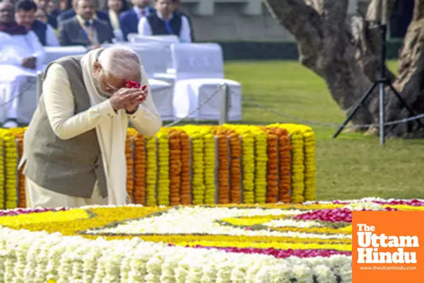 New Delhi: Tribute-paying ceremony of Mahatma Gandhi on Martyrs Day