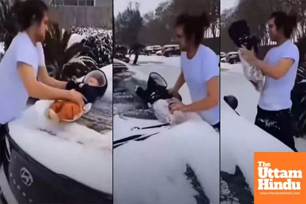 VIRAL WATCH: FROM DIAPERS TO WINDSHIELD WIPERS! Dads Unconventional Snow-Clearing Method