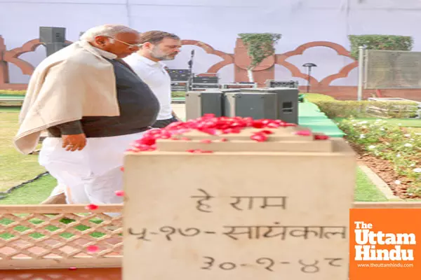 New Delhi: Tribute-paying ceremony of Mahatma Gandhi on Martyrs Day