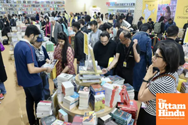 Jaipur: Visitors explore book stalls at the Jaipur Literature Festival