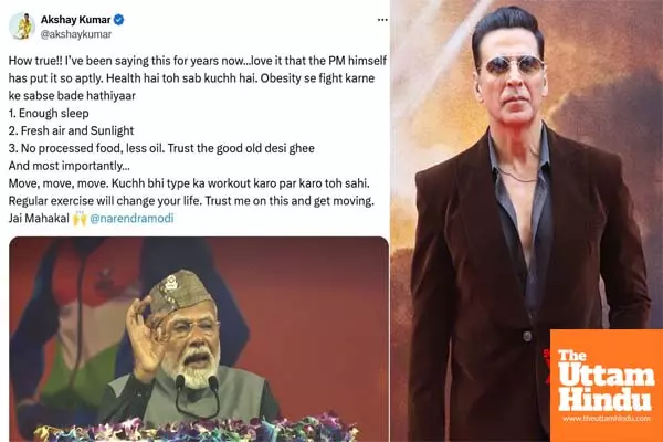 Akshay Kumar extols PM Modi’s call for ‘campaign against obesity’, shares video