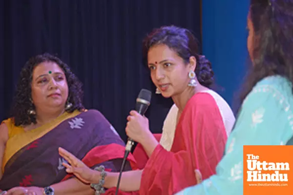 Bengaluru: Actress Shruthi Hariharan with Anjana George, Miriam Joseph, and Nandini Chandrashekar at the International Conference on Cinematic Crossroads and Digital Frontiers