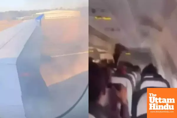 Fire breaks out during plane takeoff, passengers panic