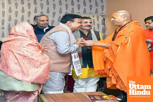 Rajasthan Chief Minister Bhajanlal Sharma meets Acharya Mahamandaleshwar Swami Kailashanand Giri of Niranjani Akhara