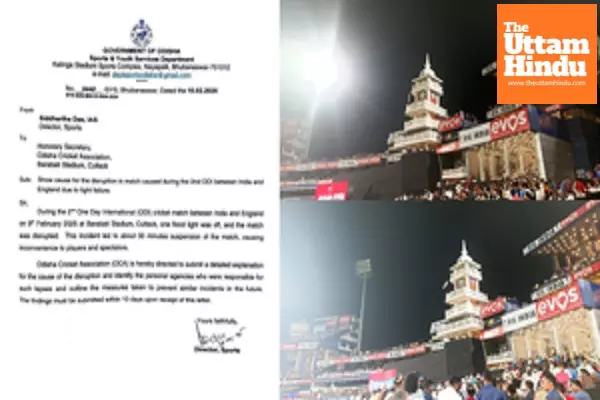 Odisha Cricket Association gets show-cause notice for floodlight failure during Ind vs Eng ODI at Barabati