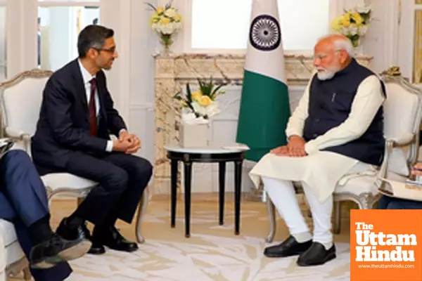 Prime Minister Narendra Modi meets CEO of Google and Alphabet, Sundar Pichai