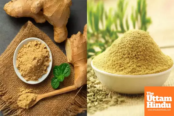 Relieving bloating and acidity with ginger and fennel powder