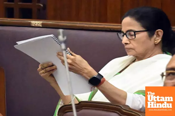 West Bengal Chief Minister Mamata Banerjee during the presentation of the State Budget 2024-25 at the Legislative Assembly