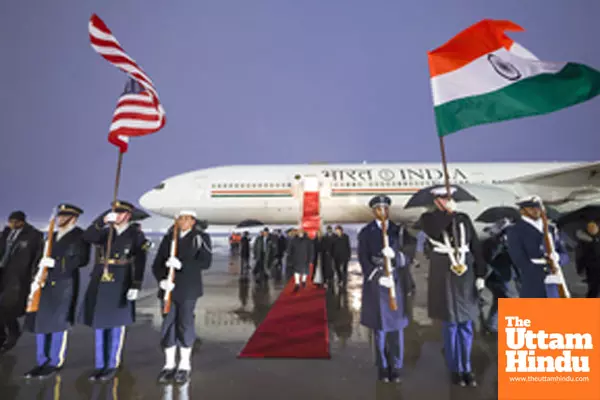 Prime Minister Narendra Modi recieves a warm welcome upon his arrival