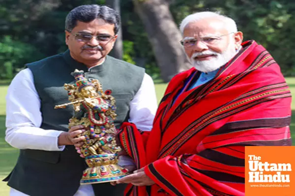 Tripura Chief Minister Manik Saha meets Prime Minister Narendra Modi at his residence in Lok Kalyan Marg