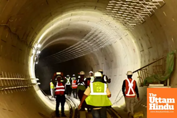 A view of BMRCLs Namma Metro tunnel work progressing from Brigade Road to Shivaji Nagar