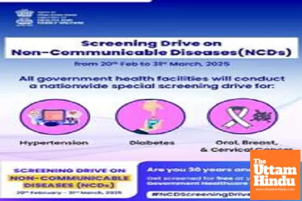 Health Ministry launches screening drive against high BP, diabetes, cancer in adults