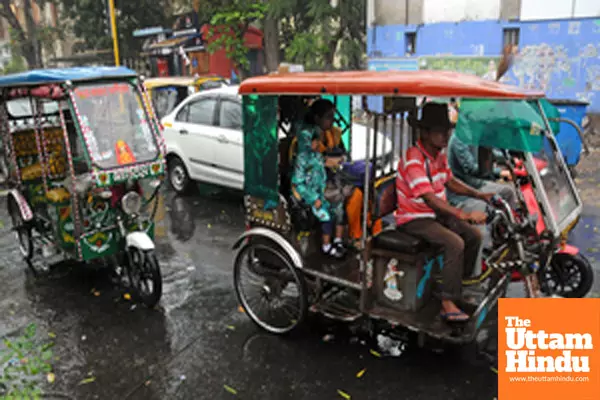 Rain showers drench the city