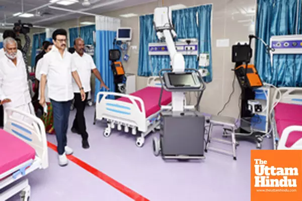 Tamil Nadu CM MK Stalin inspects the newly constructed hospital