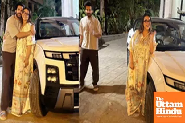 Karanveer drops by Shilpa Shirodkar’s home to show her his swanky new ride