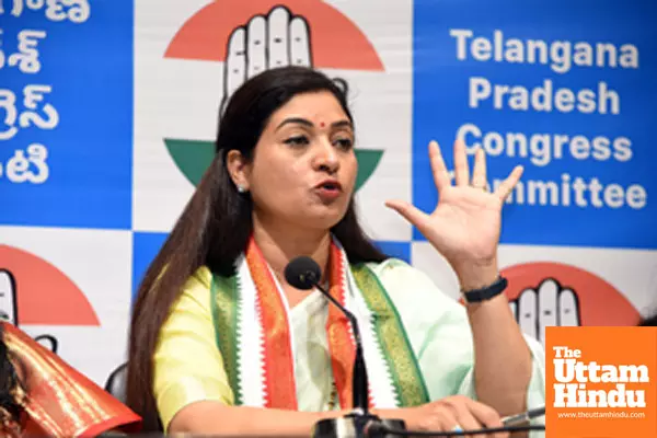 All India Mahila Congress President Alka Lamba addresses a press conference