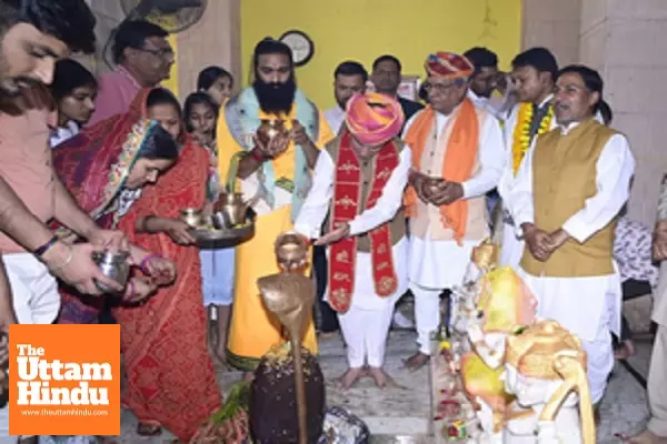 Rajasthan BJP chief offers prayers at Shri Bhuteshwar Mahadev Temple