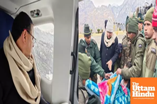 CM Dhami conducts aerial survey of avalanche-hit region, says 48 trapped people rescued so far