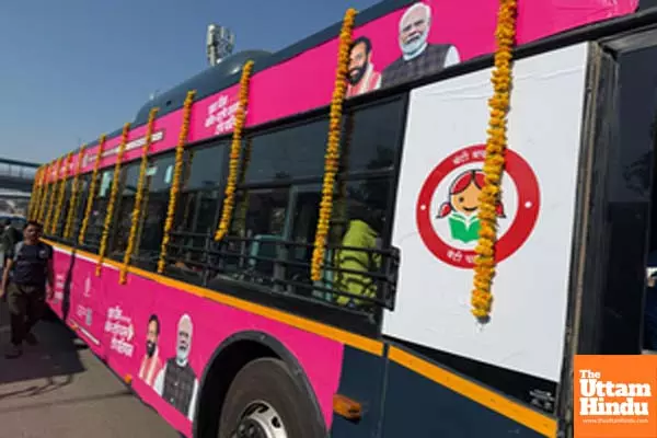 Gurugram: GMCBL flags off ‘Pink Buses’ on Women’s Day