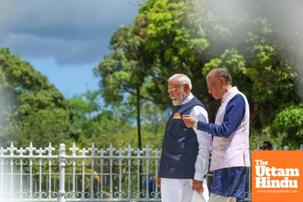 Prime Minister Narendra Modi at Seewoosagur Ramgoolam Botanical Garden