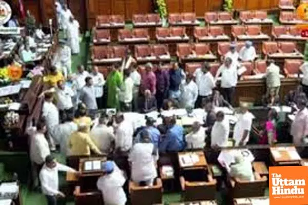 BJP, JD (S) stall K’taka House proceedings over Cong workers’ appointment into Guarantees Implementation Committee